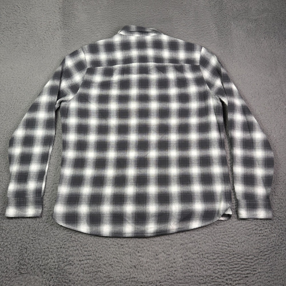 AllSaints Malpaso LS Shirt Mens S Gray White Shadow Plaid Flannel Button - Picture 5 of 9